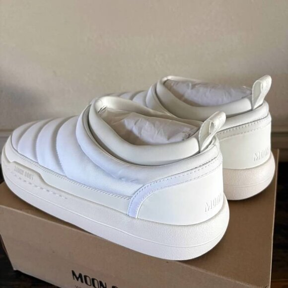 Moon Boots Park Soft Nylon Sneakers- White NIB- SZ 9-12 - Picture 4 of 5
